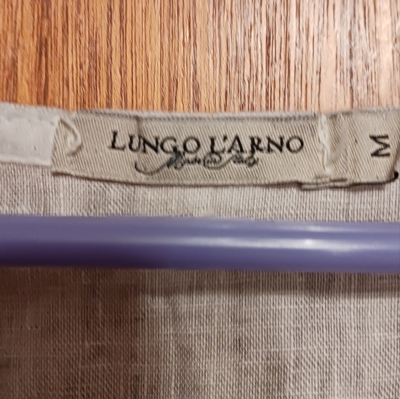 Lungo L'Arno Italy 100% Linen Dress Ladies Med Gray Embroidered Lagenlook LAGOM - Picture 4 of 5